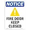 Signmission OSHA Sign, Fire Door Keep Closed With Symbol, 14in X 10in Rigid Plastic, 10" W, 14" L, Portrait OS-NS-P-1014-V-12577 - alternate 1